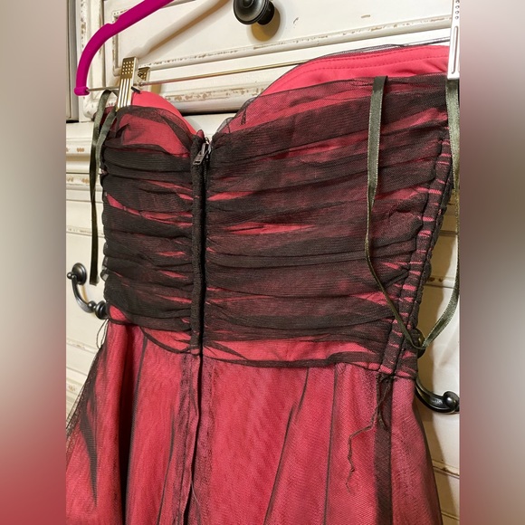 BCBGMAXAZRIA black pink tulle lace dress (S-M) Avril Lavigne pop punk style - Picture 12 of 17